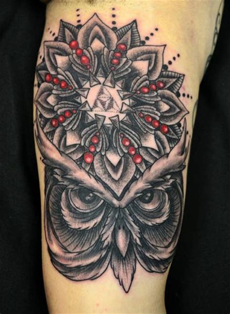 black  grey owl mandala tattoo  jeff johnson tattoonow