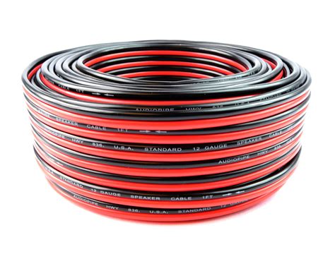 gauge  feet red black stranded  conductor speaker wire cable copper mix ebay