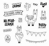 Llama Prob Stamps Coloring Carpe Diem Printable Pages Simple Clear Crafts Cute Scrapbook Painting Drawing Stories sketch template
