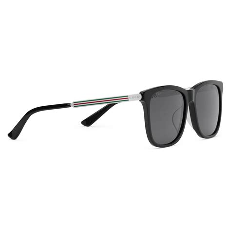 Gucci Velvet Square Frame Acetate Sunglasses In Black For