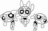 Girls Coloring Pages Puff Power Powerpuff sketch template
