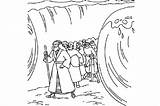 Moses Parting Exodus Crosses sketch template