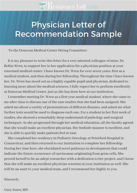 recommendation letter   doctor  medical school  medical