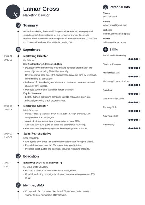 marketing director resume examples  guide