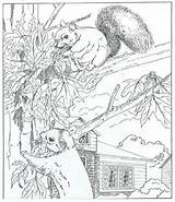 Coloring Pages Adult Squirrel Adults Nature Tree Squirrels Printable Pyrography House Sheets Kids Kleurplaten Book Patterns Around Books Choose Board sketch template