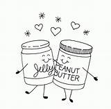 Coloring Peanut Butter Pages Jelly Food Clipart Library Drawings Cute Template sketch template