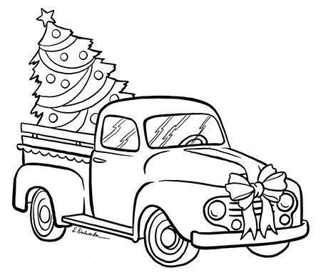 dulemba coloring page tuesday christmas truck