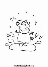 Puddle Coloring Muddy Jumping Pig Peppa Designlooter Drawings 2034 64kb Getdrawings Drawing sketch template