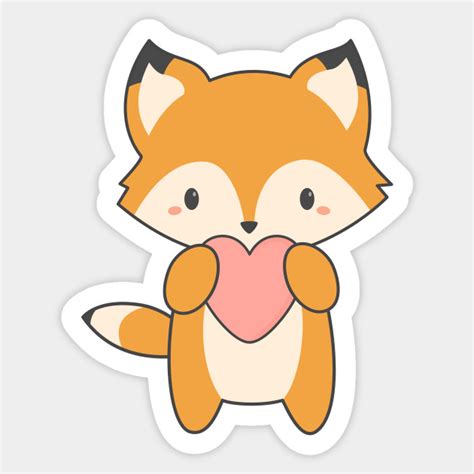 kawaii cute red fox  shirt cute fox sticker teepublic