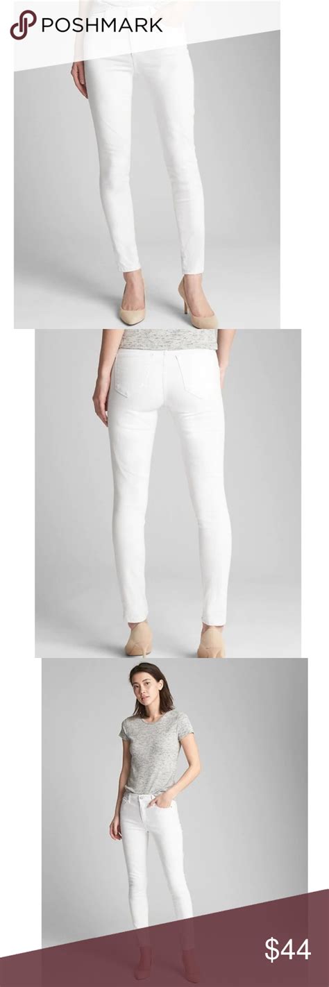 nwt gap mid rise sculpt skinny jeans 35 white v406 skinny jeans