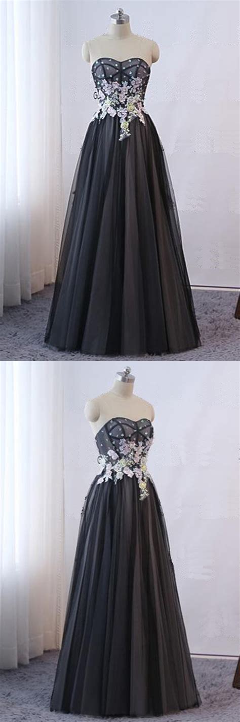 cheap prom dresses by sweetheartdress · black tulle custom strapless