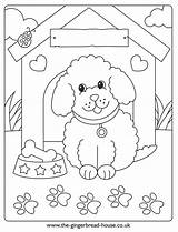 Kennel Puppy Gingerbread sketch template