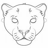 Mask Coloring Panther Pages Printable Animal Masks Templates Drawing Paper sketch template