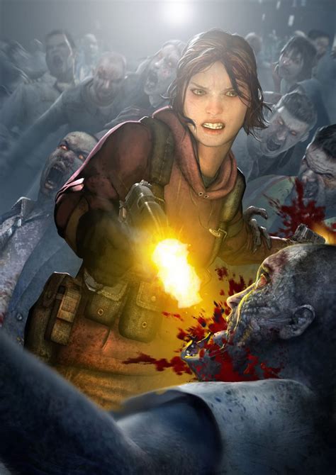 Zoey Shooting A Zombie In The Face Left For Dead Wallpaper