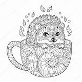 Hedgehog Zentangle sketch template
