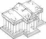 Temple Coloring Large sketch template