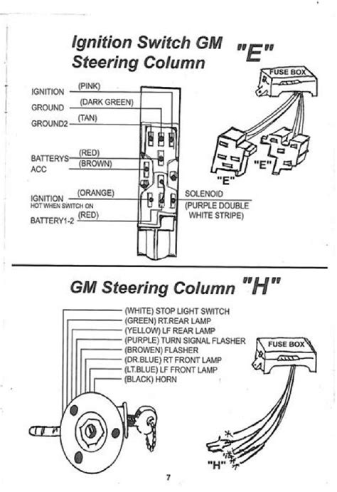gm column mounted ignition switch wiring diagram wiring diagram