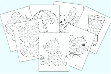 printable spring   dot marker coloring pages  artisan life