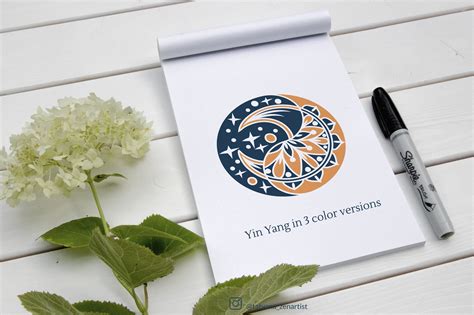 doodle yin  mandala set svg graphics  zenart studio  tatyana