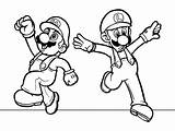 Coloring Mario Pages Super Bros Luigi sketch template