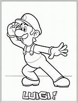 Mario Coloring Super Bros Pages Printables Luigi Popular sketch template
