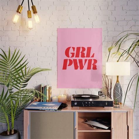 Pink Grl Pwr Poster Tapestry Girls Typography Poster Typography