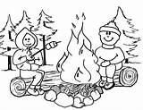 Coloring Pages Camping Campfire sketch template