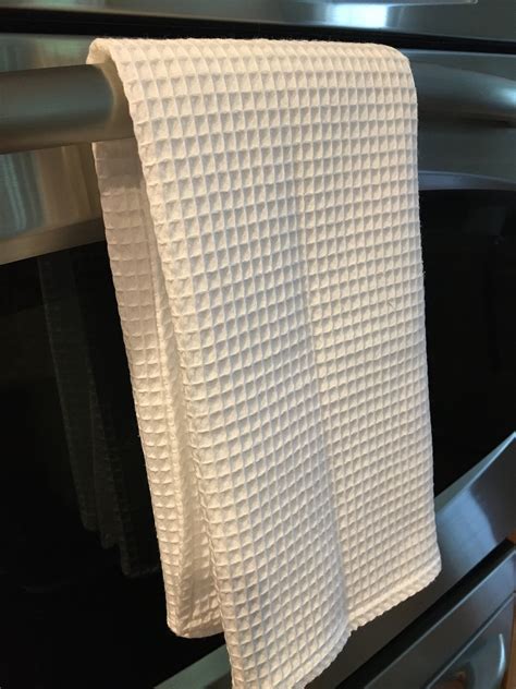 turkish waffle weave kitchen towels pair white cotton  etsy