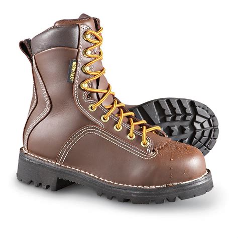 womens danner quarry gore tex vibram steel toe boots brown  work boots