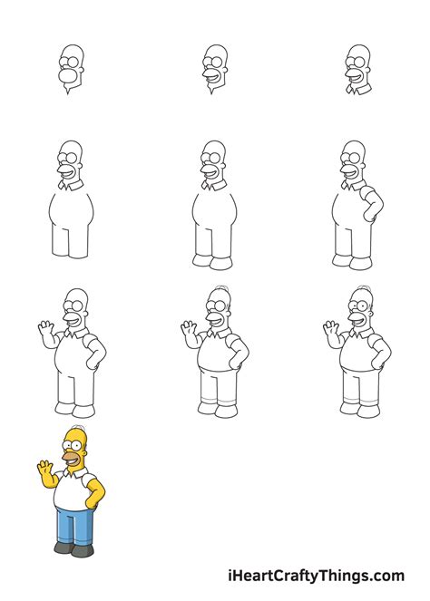 Homer Simpson Drawing How To Draw Homer Simpson Step By Step
