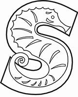 Letter Coloring Letters Alphabet Pages Animal Preschool Color Worksheets Worksheet Activities Kids Seahorse Colouring Sheet Sheets Printables Crafts Animals Abc sketch template