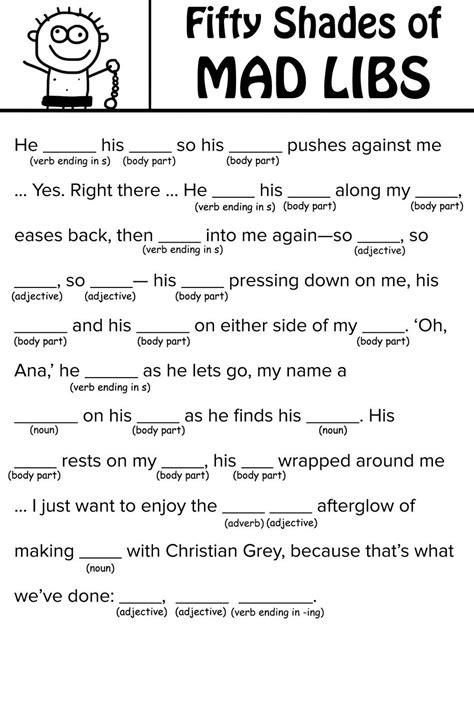 fifty shades  grey mad libs      ing good time