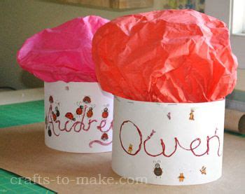 chef hat  kids hat craft    tissue paper