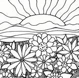 Coloring Sunrise Sunset Drawings 17kb 1500 sketch template