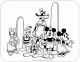 Mickey Friends Coloring Classic Pages Disneyclips Hawaii sketch template