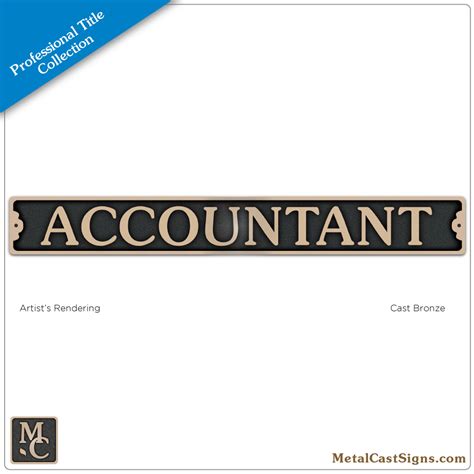accountant  professional sign metal cast sign
