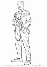 Wars Star Finn Draw Awakens Force Drawing Step sketch template