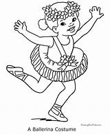 Coloring Pages Halloween Ballerina Girl Costume Printable sketch template