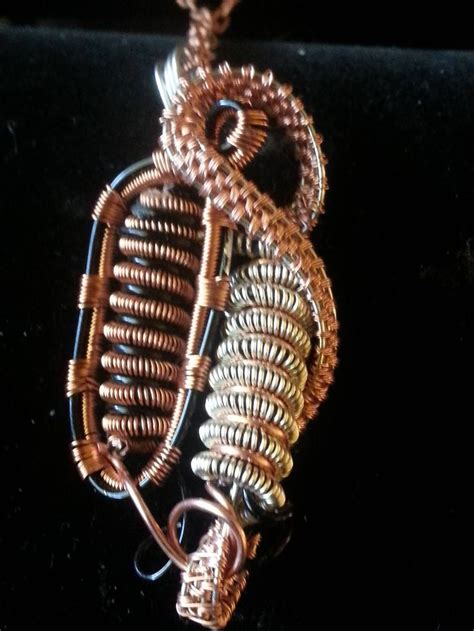 copper coiled wire wrapped pendant  unbeatenpathways  etsy wire