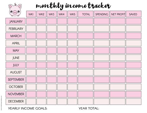 printable monthly income trackers simply love printables