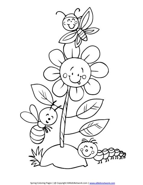spring flower coloring page  kids network