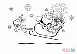 Coloring Sleigh Pages Christmas Reindeer Tw 1212 Getcolorings Color sketch template