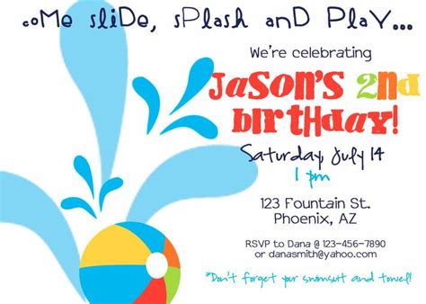 water party invitations water  invitation printable birthday