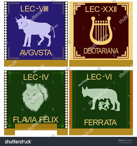 character set legions ancient rome illustration stock vector royalty