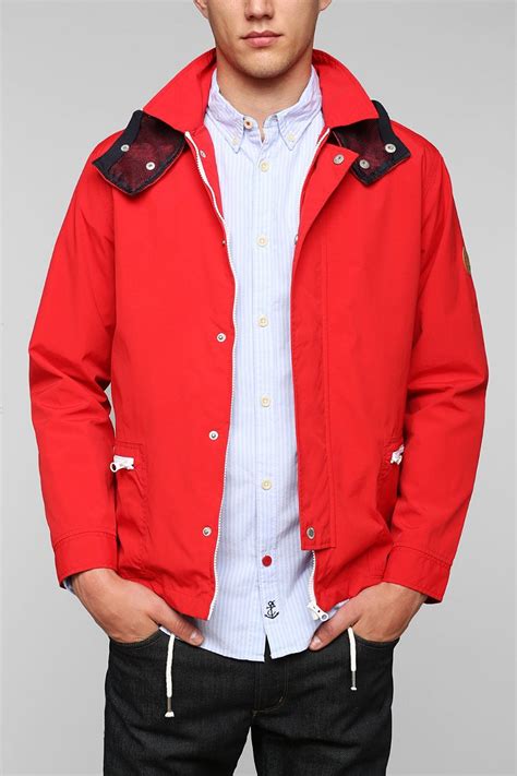 red windbreaker jacket coat nj