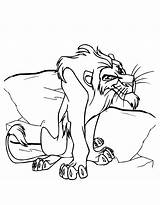 Scar Coloring Pages King Lion Uncle Cartoons Simba Comments sketch template