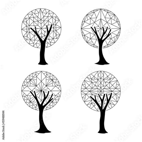 tree element set  abstract geometric style stock image  royalty  vector files