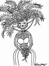 Dead Coloring Pages Printable Online Muertos Dia Los Freebie Soon Coming Book Women sketch template