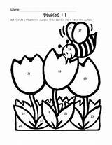 Coloring Doubles Pages Spring Plus Flower Sheets Sheet Math Visit Colouring sketch template