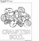 Crawfish Coloring Pages Boil Country Gras Party Mardi Cajun Louisiana Drawing Color Kids Outlet Crab Scenes Sheets Seafood Sushi Low sketch template